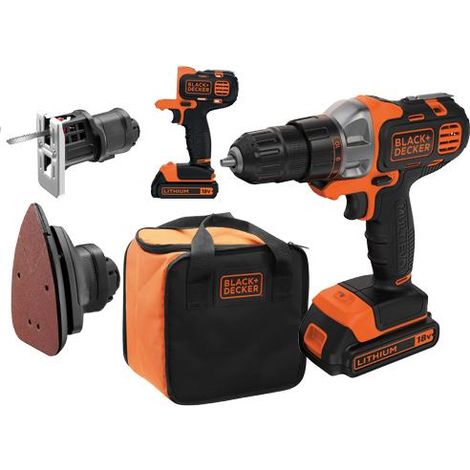 Trapano avvitatore MULTIEVO - 18V - BLACK + DECKER - con 1 batteria da 18V 1,5Ah - caricabatterie - valigetta - MT218S1A-QW (1/5)