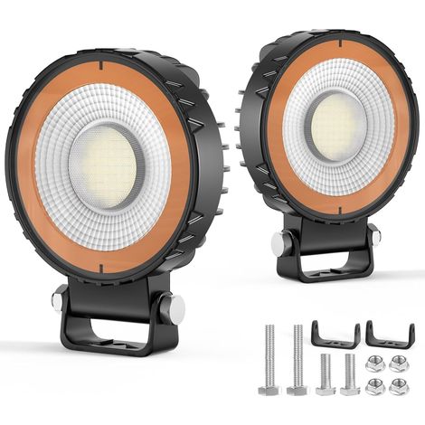 2er-Pack 132W 9-60V LED-Arbeitsscheinwerfer, IP68 wasserdicht, 13200 Lumen, für Bagger, Traktoren, Anhänger, ATVs, LKWs, Geländefahrzeuge, Motorräder