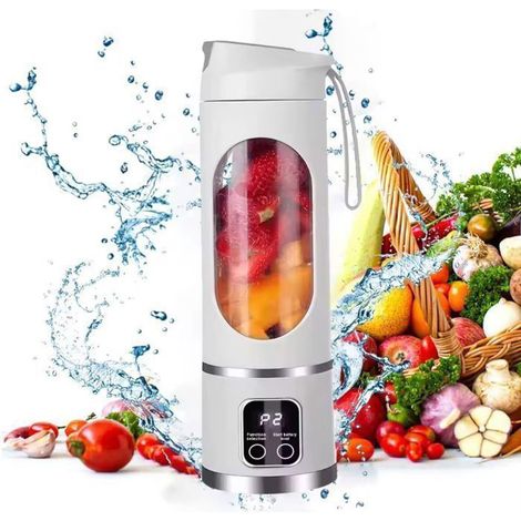 KLVGTIFS PU - Extracteur de jus portable rechargeable par USB – Mini mixeur avec 12 lames, trois modes, facile à nettoyer, jus frais (1/5)
