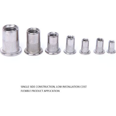 165 pièces écrous rivet tirants inox 304 M3 à M10 assortment en boîte (1/5)