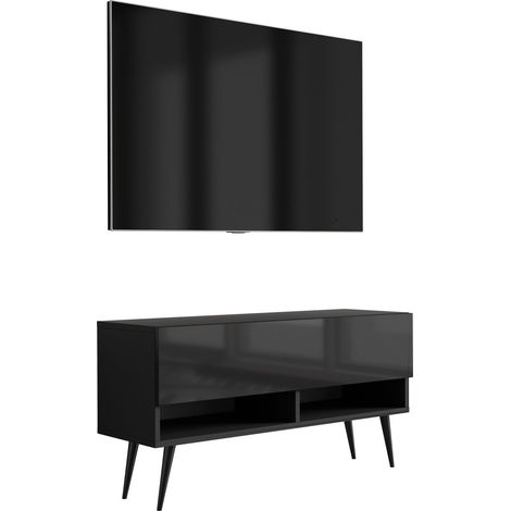 Meuble vasque, Cachemire, 60 × 77 × 46 cm, poignée argentée, pieds noirs, sans plan de travail (1/5)