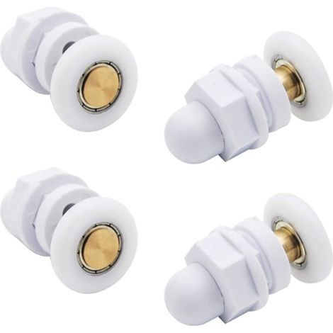 Roulettes de Douche Roue pour Porte de Douche Roulettes Coulissantes Rouleaux De Porte De Douche Laiton Cabine de Douche Porte a Roulette Roue de Porte Poulies Accessoire Matériel Outil 4PCS(25mm) (1/4)