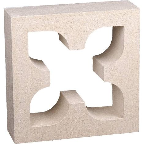 Celosía de Hormigón Blanca - Ventilación e Intimidad en el Jardín - 25 × 5 × 25 cm (C255) - Unidad - Blanco (1/5)