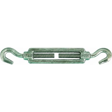 Tenditore a 2 ganci in acciaio zincato per cavi di diametro 8 mm fino a 25 kg, 1 pezzo