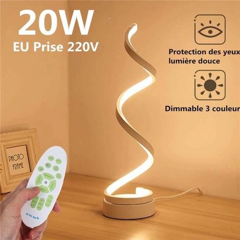Lampe de table avec télécommande - TEMPSA - Spirale - 20W - Blanc - Contemporain (1/4)