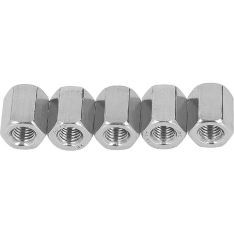 Kit de 10 écrous couplés hexagonaux en acier inox 304 anticorrosifs M10 pour boulons et goujons (1/5)