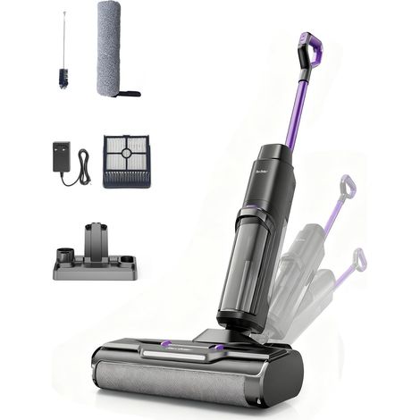 Redkey W15 Aspirapolvere e Lavapavimenti Senza Fili, aspirapolvere spazzino 3 in 1, potente aspirazione di acqua e polvere, laminato singolo da 5 mm, Autonomia Lunga 35min, Display LED, Auto-Pulizia (1/5)