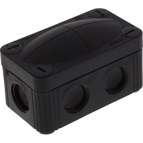 Wiska 10109572 Abzweigkasten (L x B x H) 85 x 49 x 51 mm Schwarz (RAL 9005) IP66/IP67 1 St.