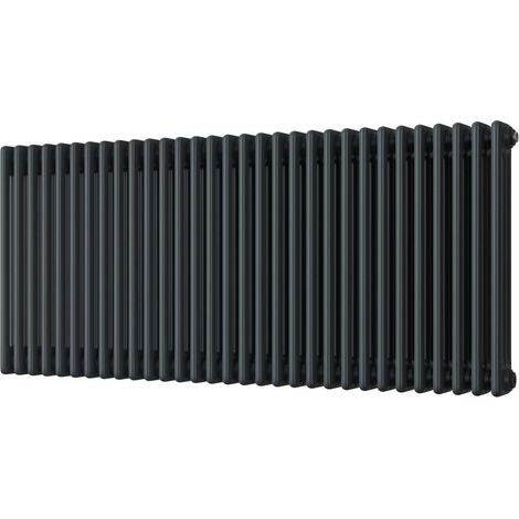 Alpha - Anthracite Column Radiator H600mm x W1355mm 3 Column - Feet Included