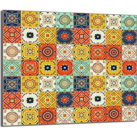 Plaque de protection en verre pour poêle 60x52 Mosaïque (1/5)