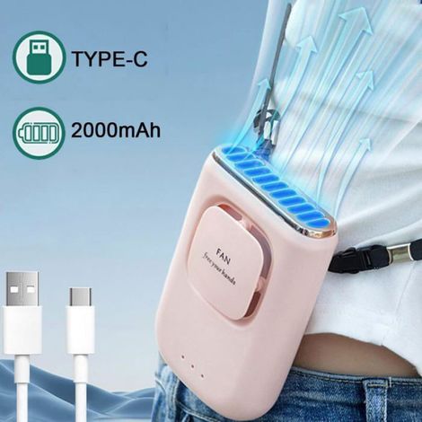 Ventilateur Portable - Pince Double - Autonomie 4,5 à 25 H - Recharge USB Type-C - 1 Pièce (1/5)