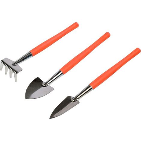 Kit d'outils de jardinage pour plantes - Mini kit d'outils de jardinage en acier inoxydable - Pelles de jardin - Râteau à sol lâche - Accessoires de jardin pour mini plantes succulentes en pot (1/5)