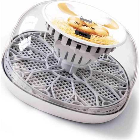 Incubateur à œufs avec retournement automatique, lampe LED de test, couvercle transparent, facile à nettoyer, 12 œufs, pour volailles (cailles, poulets, etc.). (1/4)