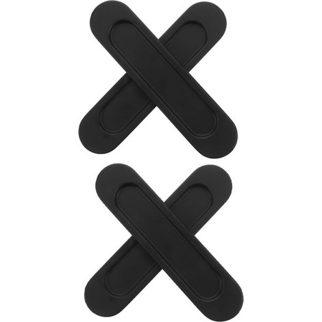 Lot de 4 poignées porte escamotables en alliage d'aluminium noir (1/5)