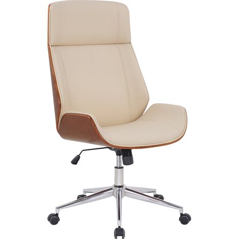 Chaise de bureau Varel Noyer / Crème