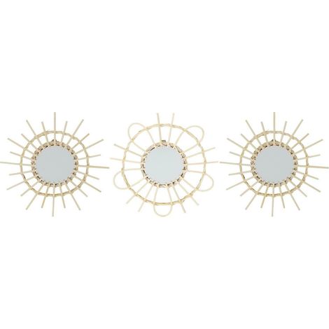 SET DI 3 SPECCHI Lipsi in rattan NATURALE 28 cm (1/5)