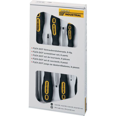 Jeu de tournevis PROXXON FLEX-DOT à fente et cruciformes (6 pièces) - 22604