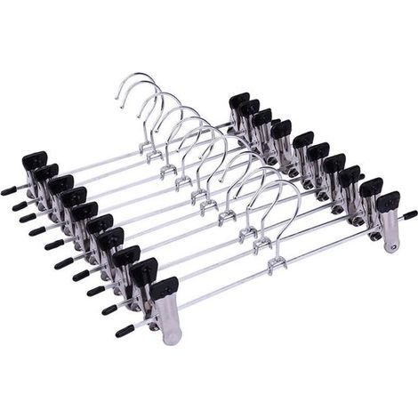 Grucce metalliche per pantaloni - 10 pezzi - con 2 clip staccabili - 30 cm di lunghezza - adatte per gonne - Stile A (1/5)