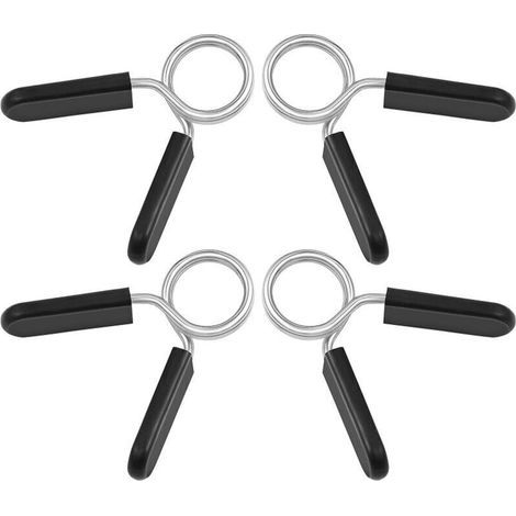 Wakauto 4 pièces pinces d'haltères pinces à ressort pinces d'haltères adaptées aux barres de poids lisses Standard de 28mm (1/3)