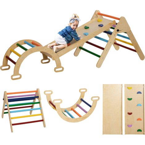 Gioco per Bambini 5 in 1 Triangolo e Arco Montessori Rampa per Arrampicata (1/5)