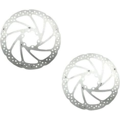 Confezione da 2 dischi freno per bicicletta, 160 mm, flottanti, in acciaio inossidabile, dischi freno per bicicletta, pastiglie freno per bicicletta, per la maggior parte delle biciclette (1/5)