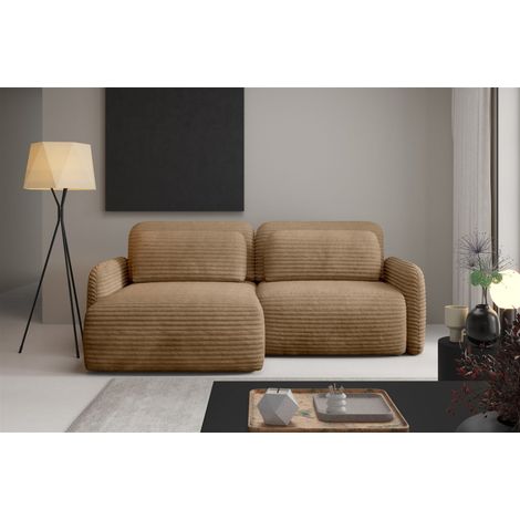 Ecksofa Schlafsofa Sofa SIMONE in Stoff Ambience Dune Ottomane Links