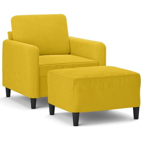 Maison Exclusive - Poltrona con Poggiapiedi Giallo 60 cm in Velluto