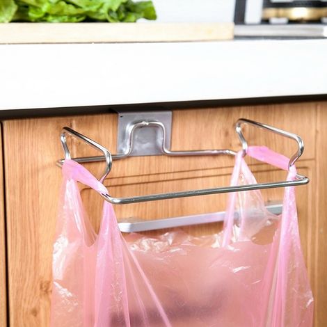 Porte-sacs poubelle unique pour porte, étagère à suspendre les chiffons dans un placard, outil de cuisine ménager (1/5)