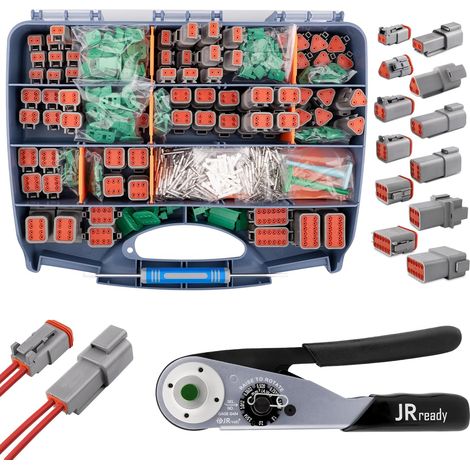 Connecteur Kit 604 PCS Compris Pince Sertir ACT-M202 Connector 2 3 4 6 8 12 Broches IP68 Étanche kit Bornes Taille 16 16-20 AWG Outil Démontage Réparation Automobile (1/5)