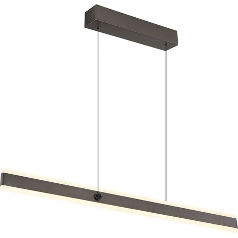 Plafonnier LED brossé couleur titane, intensité variable 2 700-6 000 K, télécommande (1/5)