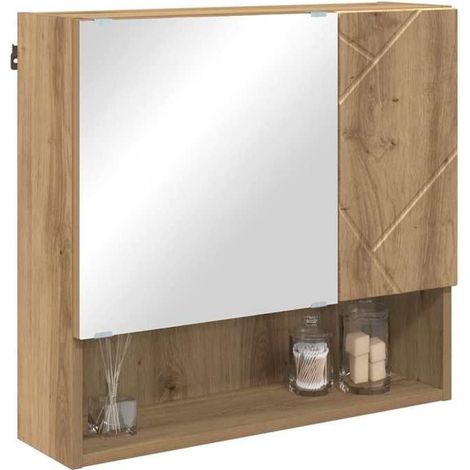 883373 Armoire Miroir Montage mural Chêne artisanal 59 x 17 x 55 cm (1/5)