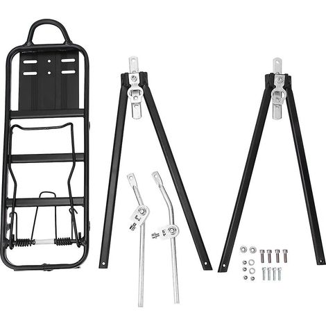 Porte-bagages arrière réglable en aluminium pour vélos, compatible avec les freins à disque et les freins V-Brake. (1/5)