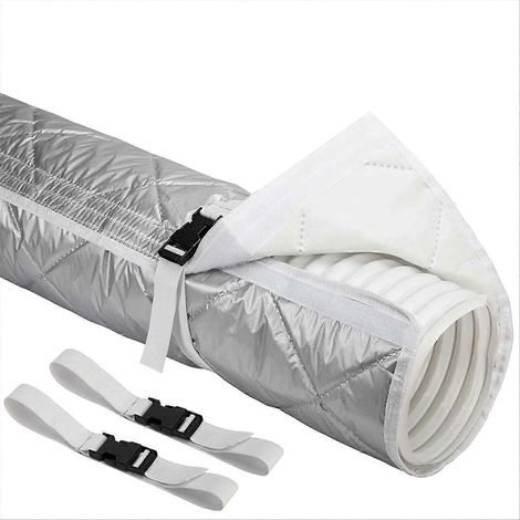Gaine matelassée pour tuyau de climatiseur, gaine isolante avec 2 sangles à boucle, manchon pour tuyau de climatiseur (1/5)