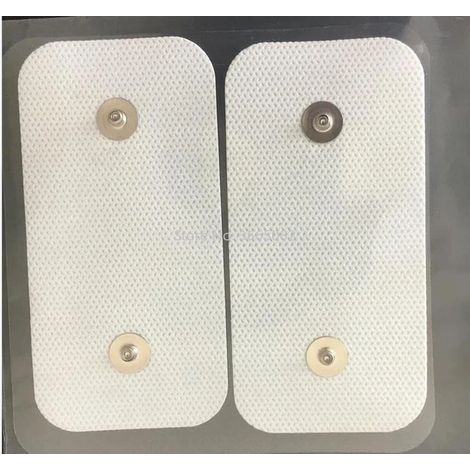 Filiyano-Lot de 10 électrodes rectangulaires de rechange 5x10cm pour stimulateur électrique TENS/EMS Compex, électrodes à double clip 03607