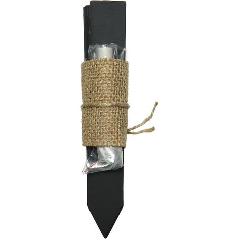 Decoris® Schiefer-Etiketten Schwarz mit Kreide 16,5 cm x 2,5 cm (1/2)