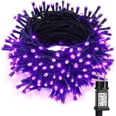 Halloween Decoration Guirlandes Lumineuses Violet, 20M 200 LED Noël Guirlande Lumineuse Exterieur 8 Modes Imperméable Led Lumière pour Thanksgiving Horreur Chambre Arbre Mariage Fête Jardin [Classe én (1/4)