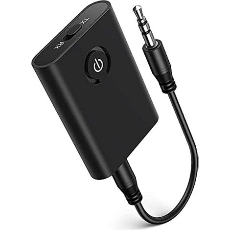 Transmisor receptor Bluetooth 5.3 2 en 1 de 3,5 mm compatible con computadora, TV y barra de sonido (1/4)