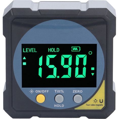 Digitaler elektronischer Winkelmesser mit Laser, magnetischem Neigungsmesser, Wasserwaage, 4x90°-Messwinkel, Präzisionswinkelwerkzeug (1/5)