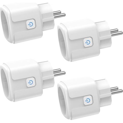 Prise Connectée WiFi - AIMOONSA - Pack 4 - 16A 3680W - Mesure consommation - Contrôle à distance