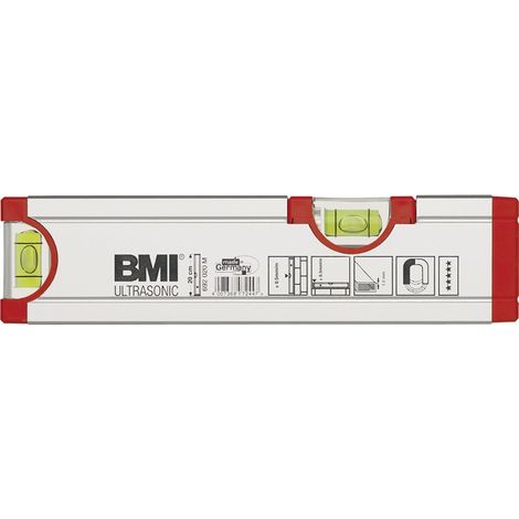 BMI Wasserwaage Alu 20cm m.Magnet Ulrasonic m.Horizontal-Libelle (1/4)