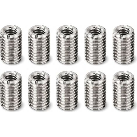Insert Fileté M10 Vers M8 En Acier Inoxydable 304, Lot D’Adaptateurs De Filetage 15 Mm, Douille Filetée Avec Filetage Intérieur Précis, Insert M8 Mâle Femelle Pour Réparation Et Réduction (1/5)