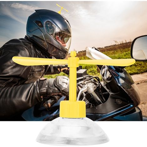 Hélice décorative pour casque de moto en caoutchouc et plastique avec ventouse (Jaune) (1/5)