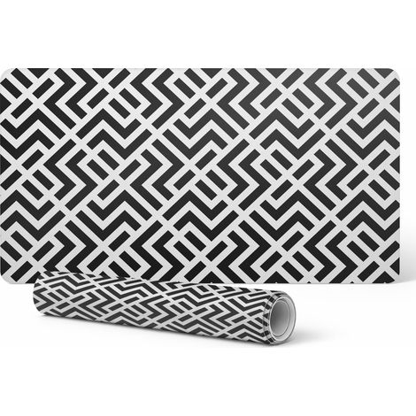 Alfombrilla de escritorio antideslizante y duradera con dise帽o geom茅trico en zigzag, 90x45 cm.