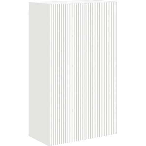 Meuble TV mural rectangulaire minimaliste moderne 59,5 x 31 x 100 cm en bois d'ingénierie blanc
