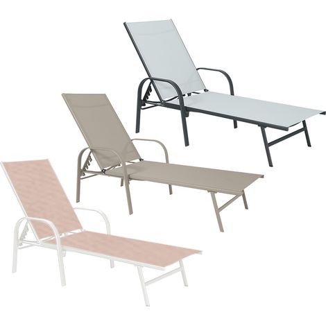 Lettino Prendisole Lif Puro Relax Tessuto Colore Grigio