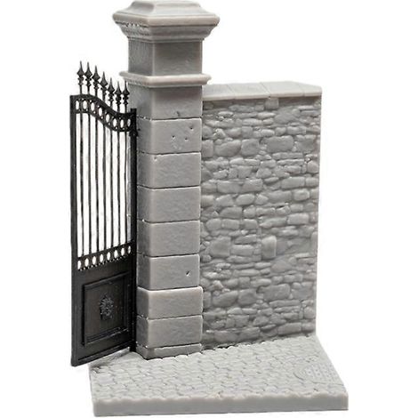Socle de portail en fer forgé Model Scene 01 Socle avec portail et mur 01 pour accessoires LIANG-S602 au 1/35 ( ) (1/5)