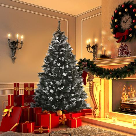 Árbol de Navidad Artificial 150 cm con 378 Ramas 41 Decoraciones Soporte de Acero Base Plegable y Desmontable Verde (1/5)