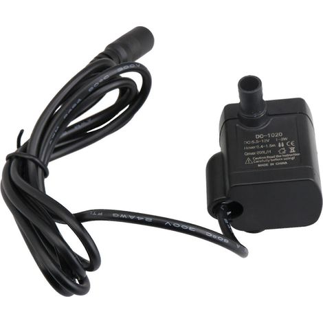 Pompe à eau submersible 5,5-12 V CC, 1-3 W, pour aquarium, fontaine ou bassin, noire (1/5)