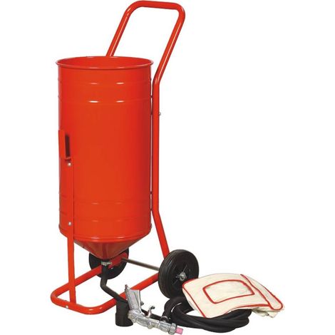 Sableuse Aérogommeuse mobile sur Roulettes 56,70L 90lb 41kg (1/2)