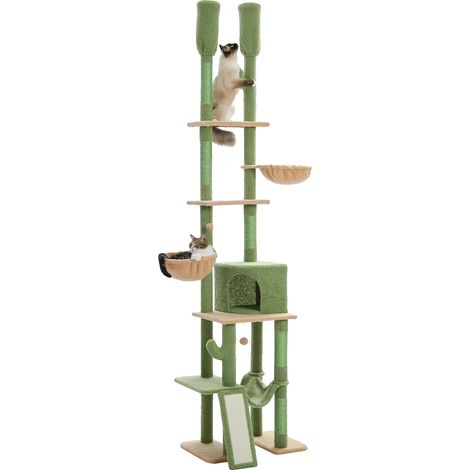Árbol rascador para gatos, 7 niveles, 3 hamacas (1/2)